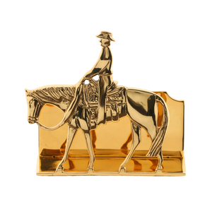 Porte-mouchoirs en laiton de conception personnalisée porte-serviettes en laiton massif poli miroir pour l'équitation - Product Image 1