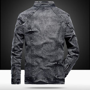 Nouveau 2025 vente en gros veste en toile de haute qualité Oem Designs vestes pour hommes vente en gros veste en jean bleu délavé personnalisée - Product Image 4