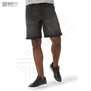 กางเกงขาสั้นผ้ายีนส์สีสำหรับผู้ชายกางเกงขาสั้นผ้าเดนิมปักลาย - Product Image 1