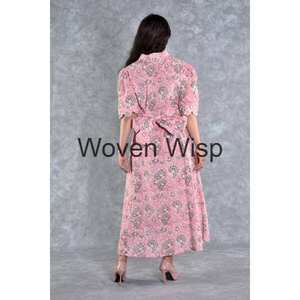 Elegante vestido floral para mujer Ropa de cumpleaños para damas-Hecho a mano por fabricantes - Product Image 5