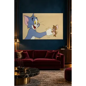 Impression sur toile Fida Tom et Jerry se serrant la main - Product Image 1