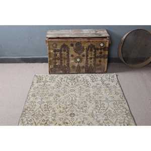 Tapis turc 3,7 x 6,6 pieds, tapis vintage, tapis persan gris en laine - Product Image 4