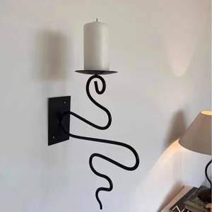 Portavelas de pared de Metal de hierro de diseño increíble, acabado negro para el hogar, sala de estar y dormitorio, decoraciones, bollos de pared - Product Image 4