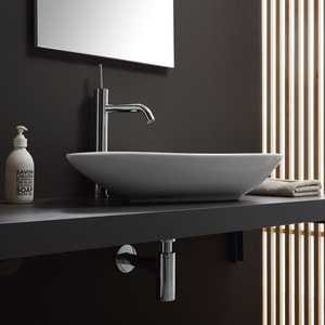 Lavabo en céramique de forme goutte d'eau au design moderne - Product Image 4