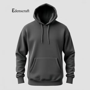 Sudadera con capucha informal sólida para hombre, cómoda mezcla de algodón suave, estampado en relieve, ropa de calle con cordón, estilo para uso diario - Product Image 4