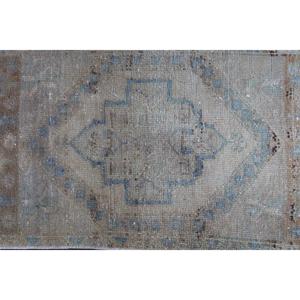 Alfombra Turca Pequeña, Alfombra Vintage de 1.6x3.1 pies, Alfombra de Lana Azul - Product Image 4