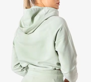 Nueva promoción de alto precio personalizado sostenible de gran tamaño Top Fleece Crop Hoodie Oversized Top Fleece Hoodie - Product Image 4