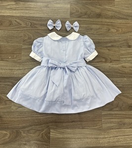 Vestido de helado a rayas rosa y azul, bata de mano de estilo hecho a mano, vestido de ropa de algodón 100%, ropa ODM OEM - Product Image 5