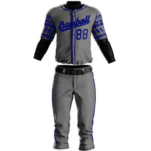 Uniformes de béisbol de diseño personalizado de alta calidad, antibacteriano, 100% de poliéster, los últimos conjuntos de ropa deportiva en blanco famosos, impresión personalizada - Product Image 3