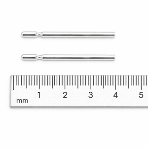 2 Pcs 925 Sterling Silver Polished Earring <b>Posts</b> 4mm Plated Spacer Jewellery Findings Accessories for Earrings Packaged in Bag - Product Image 3