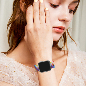 Coolyep <span class=keywords><strong>Bracelet</strong></span> tressé élastique 38mm 40mm 49mm <span class=keywords><strong>Bracelet</strong></span> de montre intelligente pour <span class=keywords><strong>Apple</strong></span> <span class=keywords><strong>Watch</strong></span> Strap Nylon - Product Image 6