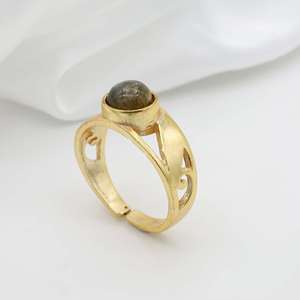 Handmade Stylish Boho <b>Rings</b> Men Natural <b>Labradorite</b> Cut Diamond Gold Plated Inlay Setting Wholesale Fashionable Jewelry Parties - Product Image 4