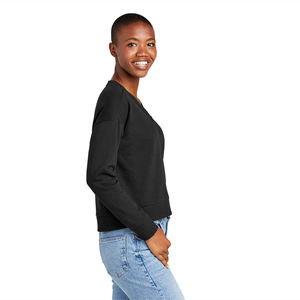 Pull à col en V pour femme, sweat-shirt noir, cape mi-longue douce et confortable pour vêtements décontractés, idéal pour les capes en automne et en hiver - Product Image 3