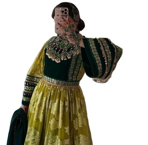 Vêtements afghans en tissu Feroza Banarsi, vêtements ethniques afghans vintage Kuchi, style bohème, robe afghane Kuchi - Product Image 1