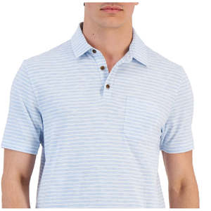 <span class=keywords><strong>Polo</strong></span> da Uomo Club Room Taglia L Blu Mélange a Righe, Lavorazione a Maglia Alta, Traspirante, Antipiega, Design Ricamato, Opzioni Plus fino a 6XL - Product Image 2