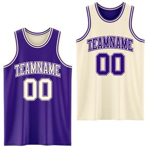Directamente de la marca Engro Sports Custom Reversible Purple Double Side Sublimation Printing Basketball Suit Jersey - Product Image 1