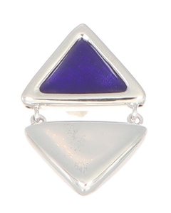 Diseño de moda italiana Mejor Producción de moda italiana Declaración de moda diaria Triangular Blu Esmalte Stud Trendy Silver - Product Image 3
