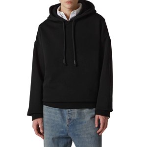 Sudadera con Capucha Extra Grande para Hombre, con Bolsillos, de Felpa, Color Negro Sólido, de Algodón Tejido, Corte Casual, Ropa de Invierno, Marca Spark - Product Image 1
