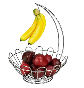 Cesta de almacenamiento de hierro personalizada hecha a mano para frutas, utensilios de cocina, cesta de frutas con cable del exportador - Product Image 4