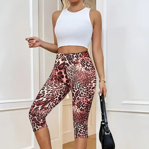 Women's Eco-Friendly Spandex & Polyester Skinny <b>Trousers</b> <b>with</b> <b>Elastic</b> <b>Waist</b> for Summer - Product Image 2