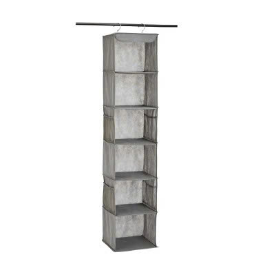 Sturdy 6 Tier Fabric Non Woven Eco-Friendly Collapsible Dust Proof Hanging Closet Organizer Lacquer Finish American Style