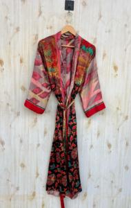 Bata Kimono de Seda Floral Elegante, Bata Larga de Seda para Mujer, Ropa de Salón con Estampado de Lujo, Regalo Nupcial para Dama de Honor, Bata de Reciclaje - Product Image 3