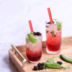 หลอดดูดข้าวแบบยั่งยืนหลอดดูดเครื่องดื่มสีชมพูแป้งธรรมชาติสำหรับค็อกเทลและเครื่องดื่ม - Product Image 4