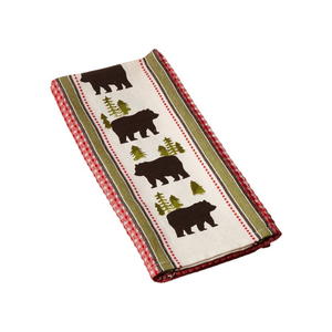 Nouveautés : Serviettes de table et de cuisine modernes, douces, brodées, en coton biologique 100% certifié GOTS, à motif écossais et motif ours, pour hôtels, mariages et golf, vente en gros - Product Image 2
