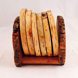 Sous-verres de source de haute qualité en bois avec sous-verres de protection en bois multi-design personnalisés accessoires ronds en bois de chêne naturel pour hôtel - Product Image 3