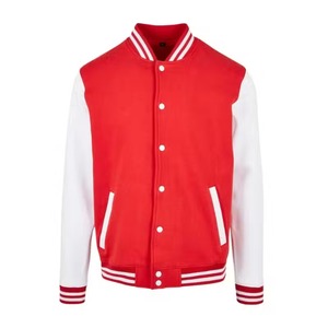 แจ็กเก็ตทีมกีฬาเบสบอลแขนเสื้อหนัง PU และขนแกะสำหรับผู้ชายและผู้หญิงงานปักตามสั่ง - Product Image 2