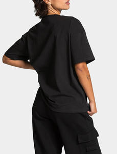 Camiseta de Algodón Transpirable para Mujer, Cuello Redondo, Ajuste Holgado, Bordado Personalizado OEM al por Mayor - Product Image 2