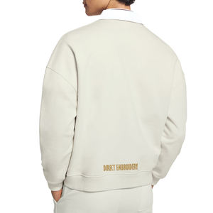 Custom Men's Spring Half-Zip Cotton Blend Premium Mid-Weight Knit Pullover Luxury Embellishments Anti-Wrinkle Solid Zipper-Up - Product Image 2