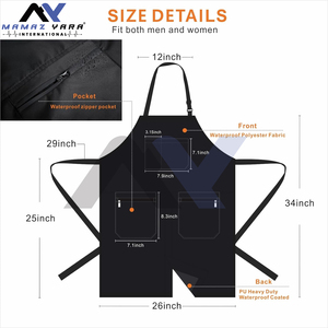 ผ้ากันเปื้อนตัดผมพร้อมกระเป๋าซิป - ผ้ากันเปื้อนจัดแต่งทรงผมกันน้ําและฟอกขาวสําหรับผู้หญิง/ผู้ชาย นักเครื่องสําอาง และผู้ดูแลสุนัข - Product Image 4