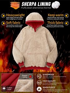 เสื้อฮู้ดผ้าคอตตอนผสมโลโก้ออกแบบได้ตามต้องการแผ่นปะแบบสวมหัวรุ่นน้ำหนักเบามีฮู้ดสำหรับผู้ชายทรงโอเวอร์ไซส์ - Product Image 3