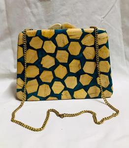 100% Handcrafted Designer Ladies Resin Clutch <b>Bag</b> Satchels <b>Crystal</b> Pattern Satin Lining Chain Strap Flap Closure Comfortable - Product Image 4