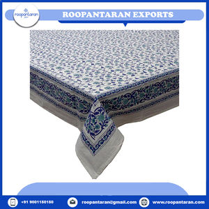 Manteles de lino estampados a mano al mejor precio del fabricante, caminos de mesa de algodón puro, Jacquard, artesanía atemporal - Product Image 2