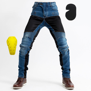 Blue Black D-Ride Moto Biker Denim Jeans <b>for</b> Men Breathable Fabric Removable Knee/<b>hip</b> <b>Pads</b> Slim-fit Design <b>for</b> comfort Safety - Product Image 2