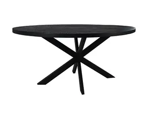 Nouveau mobilier de salle à manger design, table de salle à manger ovale en bois lisse finition noire de luxe