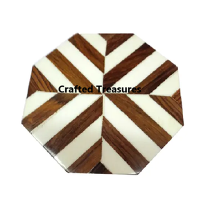 Sous-verres en bois Ensemble de 4 sous-verres en bois en résine époxy pour boissons ou table basse pour boissons Ensemble de 4 pour bar cuisine maison - Product Image 5