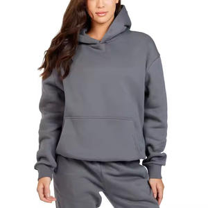 Venta al por mayor de los hombres de gran tamaño de peso pesado sudaderas 100% algodón cómodo entrenamiento cálido polar bordado Logo frente sudaderas con capucha - Product Image 5