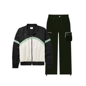 100% Nylon Active Bottoms Imprimer Rétro Fabricant En Plein Air Léger Patchwork Ensembles Hommes Printemps Veste Coupe-Vent Survêtement - Product Image 4