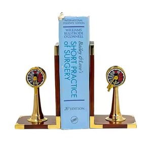 Luxury Gold Finish Pineapple Bookends Set Of 2 For Stylish Home Office And Bookshelf <b>Decoration</b> Accent Handcrafted From India - Product Image 1