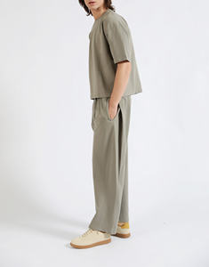 Camiseta de moda de verano para hombre, algodón pesado, manga corta y ajuste holgado, Color sólido, tela de punto 100% - Product Image 4