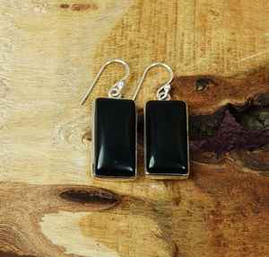 Black Onyx Sterling Silver Hook Earrings Handmade Gemstone Jewelry Elegant Dangle Earrings Women Gifts - Product Image 4