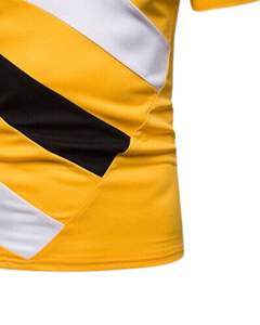 Customized Men <b>Polo</b> Shirt Yellow Black <b>White</b> Color Block Short Sleeve Golf Sports T Shirt Breathable Quick Dry Casual Wear OEM - Product Image 5