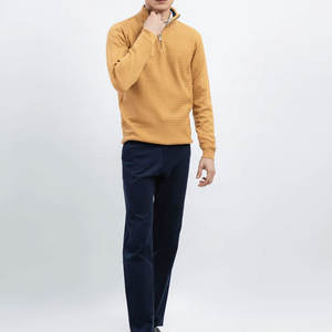 Sweat-shirts à demi-zip en toile 100 % coton et fibre de bambou pour hommes, couleur unie classique, manches longues, à capuche, hiver, très résistants – Tendance du moment - Product Image 5