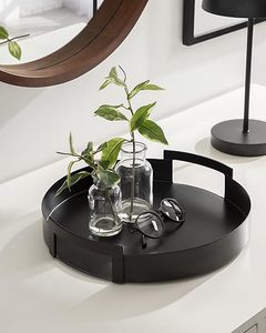 Luxury Round <b>Black</b> Aluminium Tray For Wedding Hotel Restaurant Living Room in Best Price From India - Product Image 6