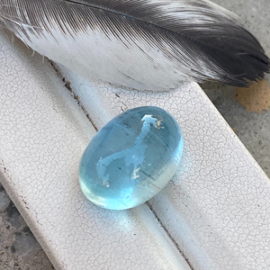 Piedra preciosa de diamante de cabujón ovalado de Color superior de Aguamarina Natural increíble de 12,59 quilates con buen brillo para la fabricación de joyas - Product Image 1