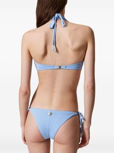 Nouveau design personnalisé audacieux perlé Sexy tenue de plage prêt à porter ensemble de bikini 2 pièces avec logo avant 100% polyester pour les sorties à la plage - Product Image 4