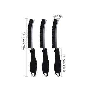 Sikat pembersih ubin keras wastafel dapur, 3 buah sikat pembersih jendela multifungsi alur debu - Product Image 2